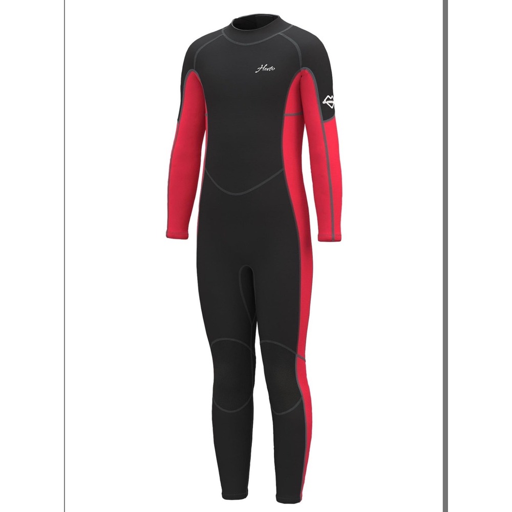Hevto Wetsuit Youth Size 12 Black Red New 3mm Neoprene Full Body Long Sleeve